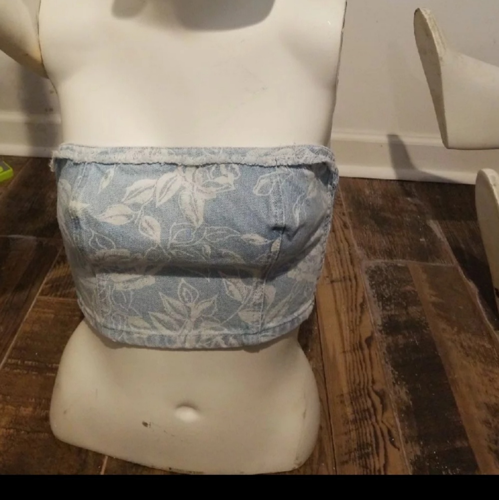 Topshop Denim Crop Top XS/2